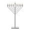 Large Modern Antique Nine Branch Electric Chabad Style Hanukkah Menorah with Flame Shaped LED Bulbs